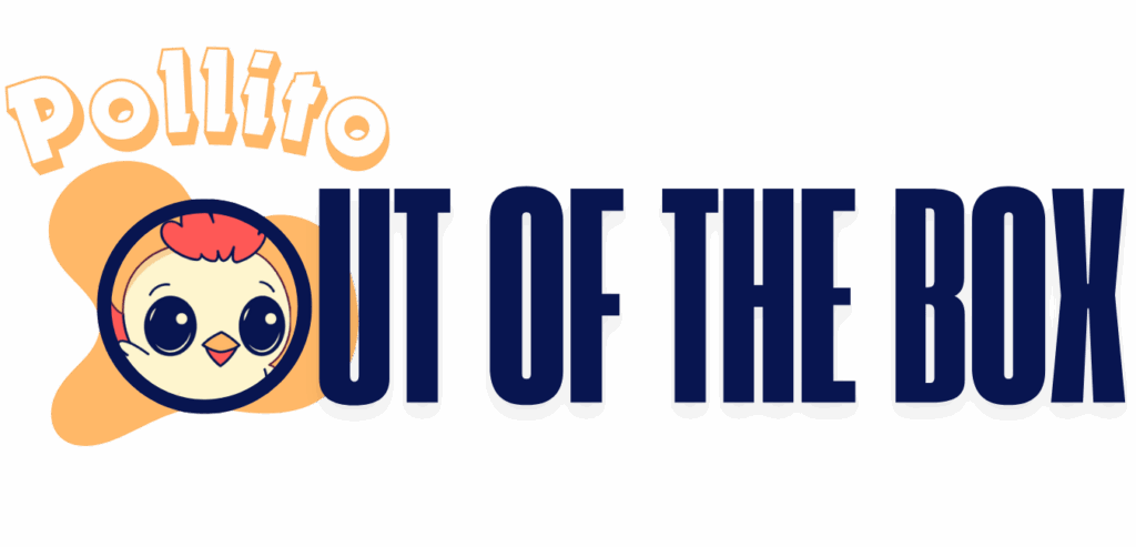 Portada del juego POLLITO OUT OF THE BOX que estoy desarrollando en Godot.